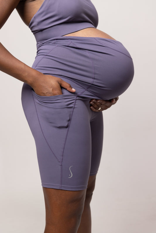Mother Mauve Biker Short